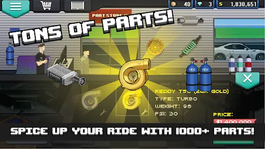 تحميل لعبة Pixel Car Racer مهكرة للاندرويد وللايفون 2024 اخر اصدار مجانا